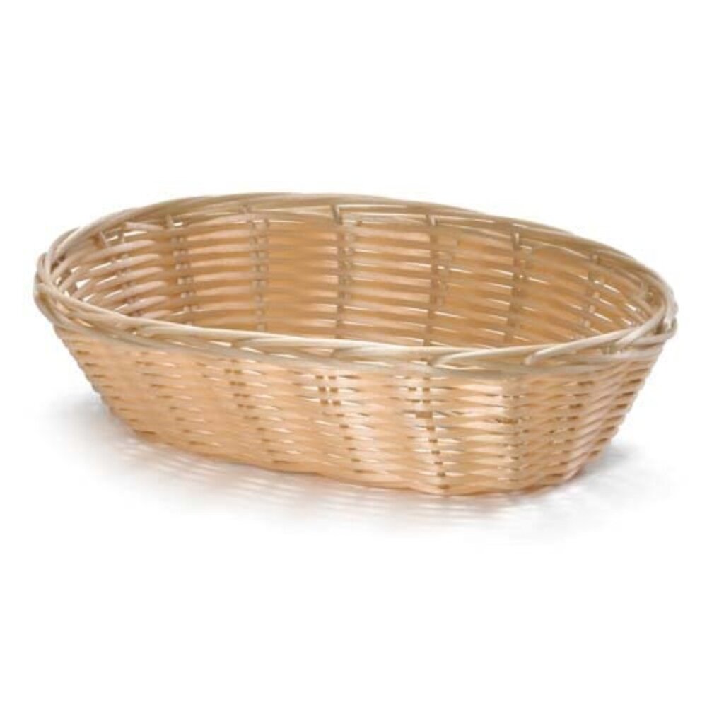 TABLECRAFT 1174W 9 Inch X 6 Inch X 2.25 Inch Oval Natural Plastic Basket